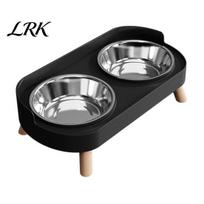 No Mess Pet Feeder Elevated Cat Bowl, Dual 13.53oz Stainless Steel Bowls, Non Spill Bowl Easy Clean Bowls with Raised Stand, Food And Water juoda
