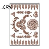 Event Makeup Tattoos Henna Tattoo Stickers, Red Brown Waterproof Lace Temporary Tattoos, Indian Mehndi Body Art for Women Girls, Festival Painless B