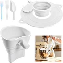A25F-Silicone Collapsible Pouring Shield For Kitchenaid Stand Mixer(4.5-5 Qt)-Mess Free Flour Funnel Set-Attachment balta