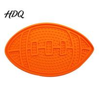 Bite-resistant Pet Mat Lick Mat Suction Cup Slow Feeder Prevents Choking Rugby oranžinė