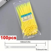 100Pcs Reusable Nylon Cable Ties 3.6x150mm, Lock Loop, Removable, Mixed Colors(Black&White) for Home Office Organization (as the picture,4x150mm)