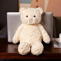 Kawaii 3 Colors Teddy Bear Stuffed Animal Heart Nose Bear Plush Toys Accompany Doll Pillow Baby Kids Lovers Birthday Gift Decor about 42cm balta
