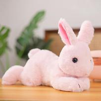 30-50cm Realistiškas Pūkuotas Triušio Pliušinis Žaislas Tikroviškas Gyvūnas Zuikutis Miela Kūdikio Lėlė Simuliacinis Modelis Gimtadienio Dovana Kawaii Kambario Dekoracija 30cm šviesiai rausvos spalvos