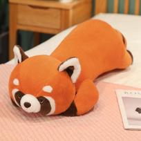 New Stuffed Anime Figure Doll Red Panda Plushie Doll Fluffy Hair Raccoon Animals Hug Throw Pillow 50cm
