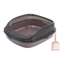 Cat Litter Box Sand Box Bedpan Potty Toilet Semi Enclosed Travel Open Top Pet Litter Tray Kitty Litter Pan for Small Pets