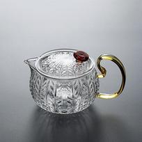 JUSTINLAU Hammer Texture Glass Teapot High Borosilicate Glass Water Kettle with Tea Strainer Thickened Heat-resistant Teapots