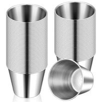 Practical-24Pcs 1.5Oz Stainless Steel Ramekins Metal Dipping Sauce Cups Reusable Condiment Containers Round Bowls sidabras