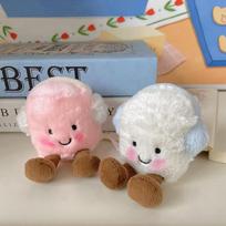 Kawaii Marshmallow Plush Earmuffs Pink White Doll Winter New Arrivals Toy Pillow Ornament Soft Gift For Kids Friend