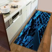 Neslystantis skalbiamas 3D geometrinis takelis Futuristinio dizaino kilimas virtuvei, prieškambariui, koridoriui, namų dekoravimui Grindų kilimas 40X120CM
