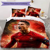 C Ronaldo Pattern Bedding uilt Set uilt Cover Pillowcase Home Decoration Birthday Gift (1 * duvet cover + 2 * pillowcase without core) 135x200cm