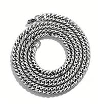 Factory Hot Sell  Pvd 14 k Gold Plated Hip Hop Cuban Link Chain Men's Stainless Steel 8 mm Wide Necklace for Parties 18inches sidabras