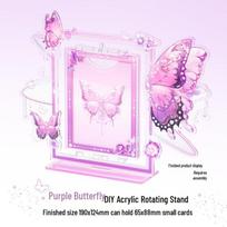 Butterfly Valley Acrylic Rotating Card Holder: Girly Badge Display Ornament