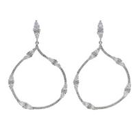 Promotion Geometric Big Tear Drop Dangle Earring Rose Gold Cubic Zirconia Cz Bling Jewelry