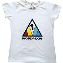 Imagine Dragons T Shirt Triangle Logo Unisexs Skinny Fit White Xs S