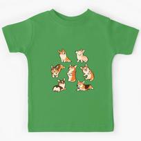 Jolly corgis in green Kids T-Shirt 170