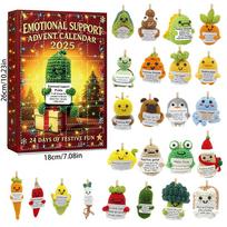 Christmas Emotional Support Advent Calendar With Cartoon Acrylic Decorations For Gift Giving