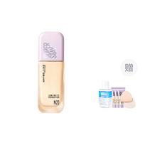 Maybelline SUPERSTAY light and long-lasting makeup foundation - liquid foundation N20 35ml  liquid foundation sample 10ml3powder puff1makeup remover 4 rožinė