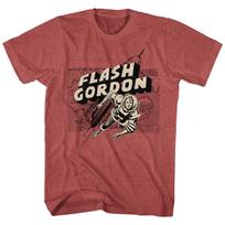 Flash Gordon Classic 80's Movie Map Rocket & Flash Men's T Shirt 2XL