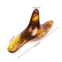 1vnt trikampis gintaro pėdų masažuoklis, akupunktūrinis Shiatsu Gua Sha įrankis