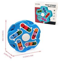 Dėlionės kubelių „Fidget“ žaislai, „Fidget Cube“ stebuklingų pupelių „Fidget“ žaislas, besisukantis „stebuklingas pupelis“ dėlionės karoliukai „Fidget Spinners“ žaislai suaugusiems vaikams, mažinantys stresą 9.5x9.5x2cm mėlyna