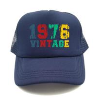 Made in 1976 Trucker Cap Unisex Birthday Gift Dad Hat Baseball Cap Unisex Outdoor Mesh Net Caps blue