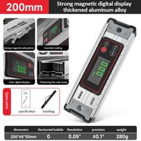 Skaitmeninis transportyras Kampų ieškiklis Inclinometras Magnetai Lygis Kampas Šlaitas 0-90 °Elektroninis lygis Matuoklis 20-50MM su LED ekranu
