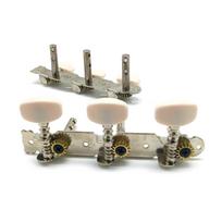 1L/1R Guitar Tuning Keys Tuners Machine Head 6 String Gold Plated Single Hole Tuning Pegs for Classical Acoustic Guitar beige