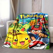 1 vnt. Pokemono personažų jaukus spaudinio pledas, lengvas šiltas flanelės pledas sofai, lovai, svetainei 80x120cm