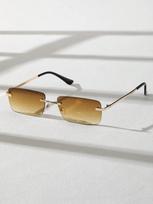 1 vnt. Unisex Metalinis Kvadratinis Rėmelis Be Rėmelių Akiniai Nuo Saulės UV Apsauga Lauko Paplūdimio Šventei Madingi gray