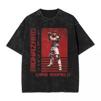 Resident Evil 4 Leon & Ashley Apsauginė Scena Vintažiniai Išplauti Žaidimo Marškinėliai, Unisex Išgyvenimo Siaubo Žaidimo Gerbėjų Gatvės Apranga T-shirt, 100% Medvilnės Laisvalaikio L