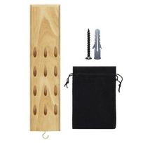 Solid Wood Wall Mounted Dart Holder/Stand with Accessory Storage Bag Displays 4 Sets of Steel/Soft Tip Darts Compatible Surround juoda