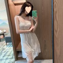 Large size suspender nightdress women's thin French mood sexy lace pajamas summer large size M code 40-60kg balta