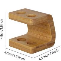 Bathroom wall-mounted bamboo toothbrush holder3Hole4Electric Toothbrush Head Storage Box Multi-Compartment Toothbrush Holder brown
