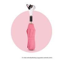 Lengvas prabangus mielas katės galvos skėtis nuo saulės apsauga nuo ultravioletinių spindulių saulėtai ir lietingai dvigubos paskirties aristokratiškas kūrybiškas skėtis pink
