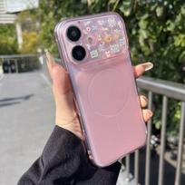 Birthday Puppy Pink Transparent Magnetic iPhone 15/14 Pro Max Case - 17 Large Window Apple 16