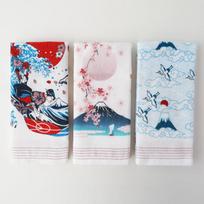 Kontex rankšluosčių rinkinys Tenugui 3 veido rankšluosčiai Audinys Goyomi (Fuji Yama Banglentininkas/Sakura Fuji/Nihon Ichi)