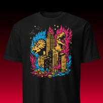 Retro Dino City Smash Tee | Kaiju Monster Aesthetic | 90s Graphic Shirt S