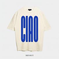 Ciao Retro tipografijos marškinėliai | Italų estetiniai grafiniai marškinėliai, minimalistiniai vintažiniai XL white