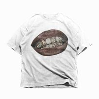 Big Lips Y2k Mouth T Shirt - Grillz White T Shirt - Unisex Y2k Shirt- Streetwear M