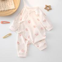 Particle Bear Newborn Baby Onesie, Pure Cotton, Belly Protection, 0-3 Months, Spring/Autumn Style. 59 cm