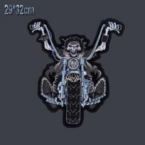 Customized Grim Reaper Scythe Embroidered Patch 28.5*30cm for Biker Jacket & Rock Band Decor 29*32cm juoda