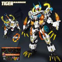 2 in 1 Green Dragon Transforming Robot Building Blocks MOC Animal Assembly Model Bricks DIY Ornaments Toys Boys Birthday Gift Gift BOX