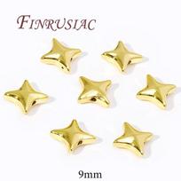 9mm 18K Gold Plated Star Beads Spacer Beads DIY Accessories,Separator For Beads,Jewelry Making Supplies 5 Pieces