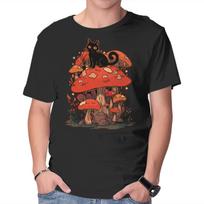 Unisex Crew Neck T-Shirt Feline Fungi Graphic Short Sleeve Casual Tee XS