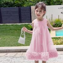 Girls' Sleeveless Sequin Tutu Princess Party Dress 100 rožinė