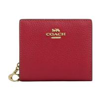 COACH Užsegama piniginė Oda su rašteliu Piniginė moterims Tikra raudona One Size raudona