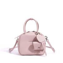 2026 new lychee pattern Boston bag crossbody light small satchel spring and summer ins style light luxury leather handbag base length 20 width 11 height 17cm