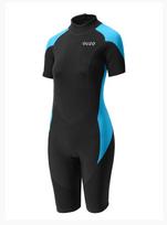 OUZO Women's 1.5mm Short Sleeve One-Piece Diving Suit Sun & Cold Protection Warm Surfing Gear with Water Booties & Socks Xs