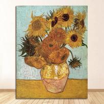 Plakato spaudinys Gėlių vaza Aliejinė tapyba Drobė Menas Modernus sienos paveikslas svetainei Vincentas Van Gogas Auksinė saulėgrąža 21X30CMNo Framed
