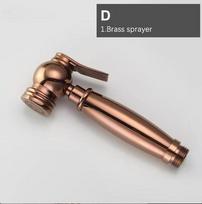 Handheld Toilet Bidet Sprayer Solid Brass High Pressure Hygienic Shower Head Set Bidet Faucet Women's cleaning sprayer (as the picture,Brass material)